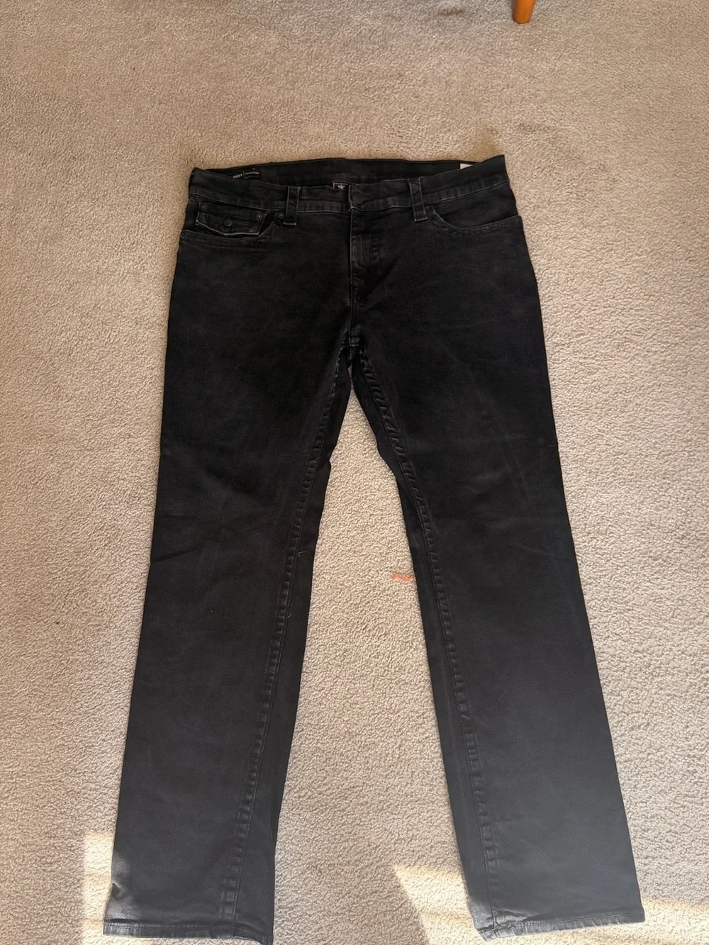 True Religion Men's Black Straight-Leg Jeans